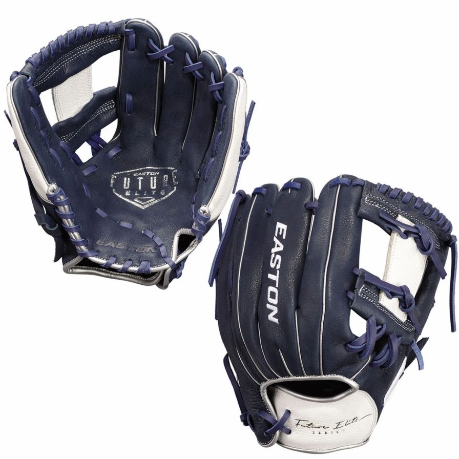 Gloves * | Easton Future Elite 11 Inch Fe11 Youth Baseball Glove Navy/White