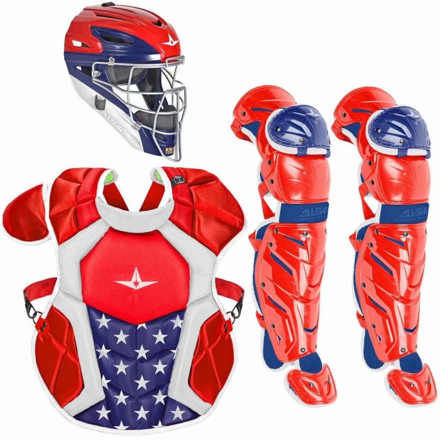 Batting Gloves * | All-Star System7 Axis Nocsae Youth Catcher'S Package Usa