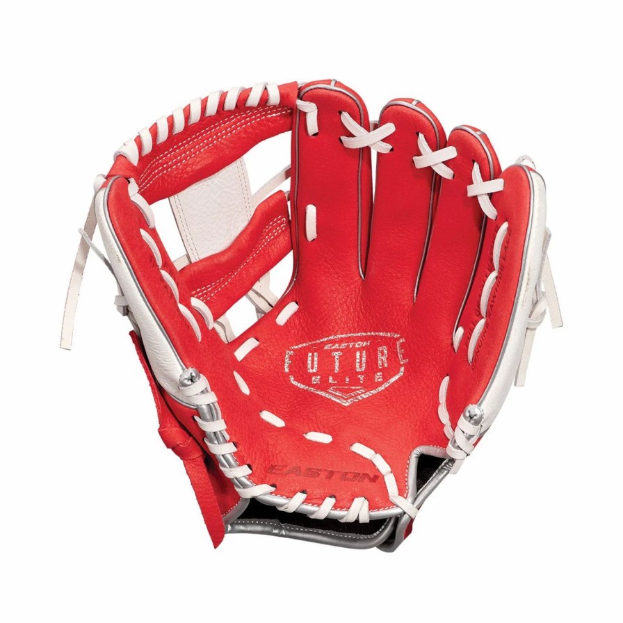 Gloves * | Easton Future Elite 11 Inch Fe11 Youth Baseball Glove Red/White