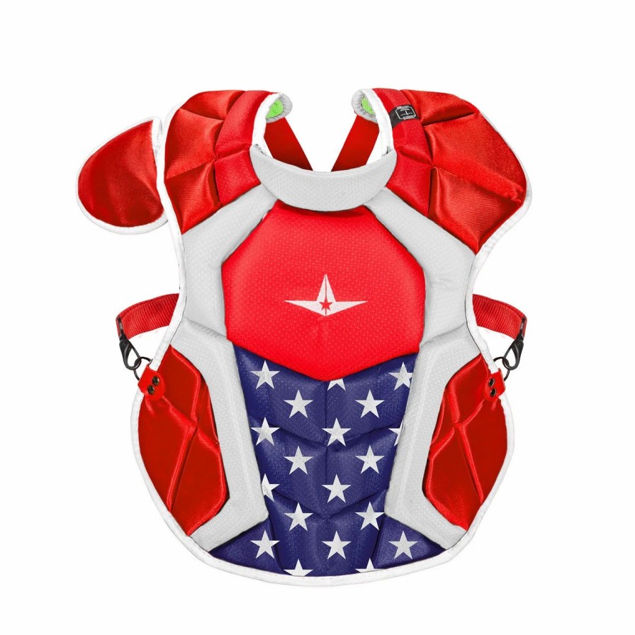 Batting Gloves * | All-Star System7 Axis Nocsae Youth Catcher'S Chest Protector Usa