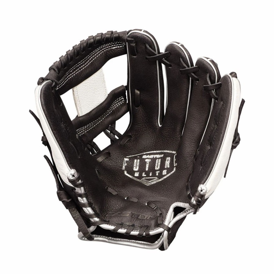 Gloves * | Easton Future Elite 11 Inch Fe11 Youth Baseball Glove Black/White