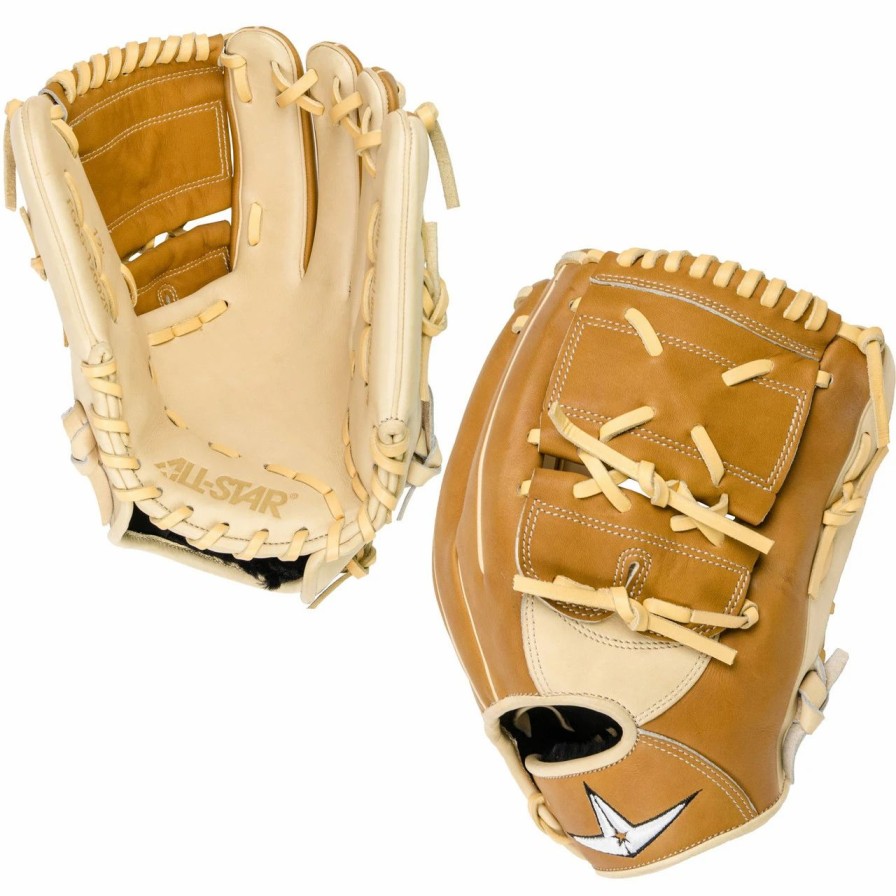 Gloves * | All-Star Pro-Elite 12 Inch Fgas-12002P Baseball Glove Saddle/Cream