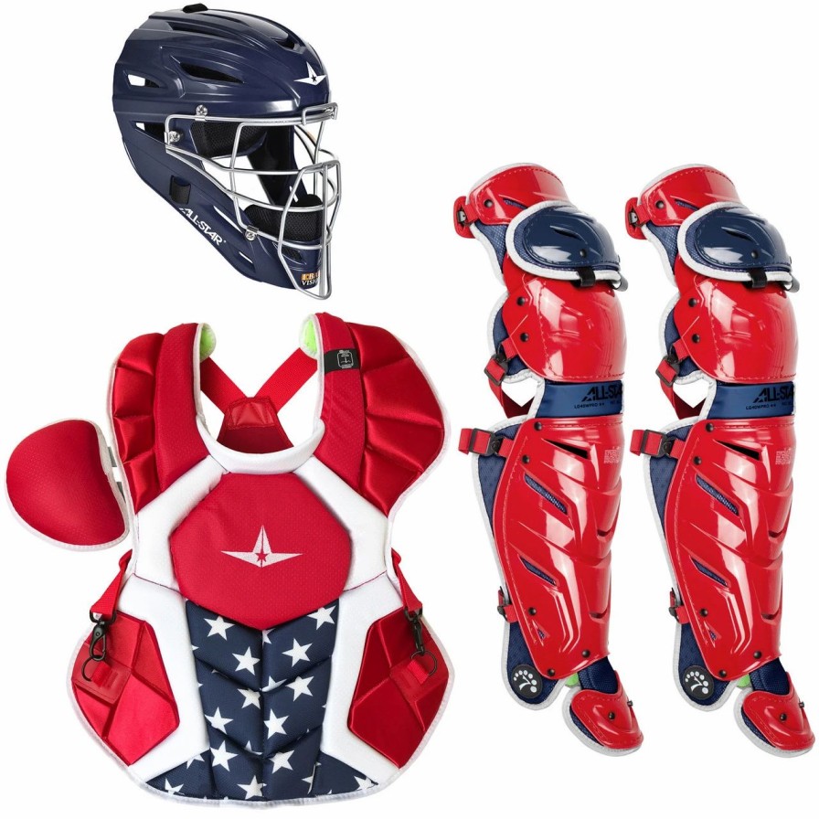 Batting Gloves * | All-Star System7 Axis Nocsae Adult Baseball Catcher'S Package Usa