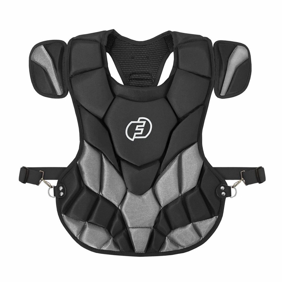 Batting Gloves * | Force3 Intermediate Nocsae Baseball Catcher'S Chest Protector Black