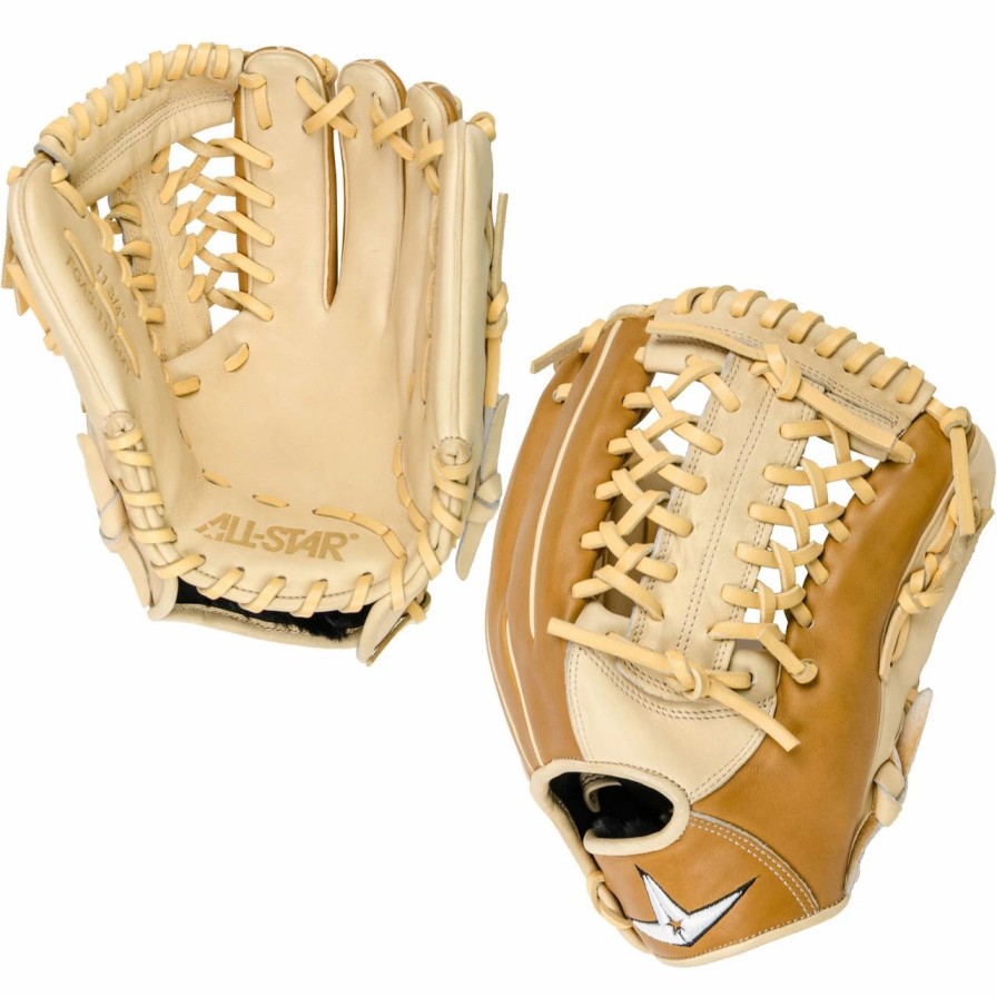 Gloves * | All-Star Pro-Elite 11.75 Inch Fgas-1175Mt Baseball Glove Saddle/Cream